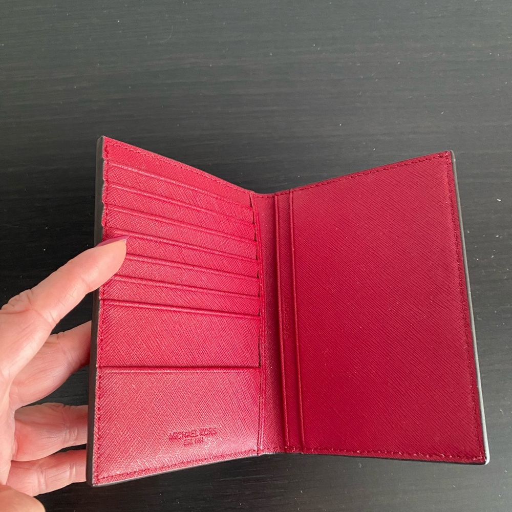 Michael Kors Passport, Card Holder, and money holder in cherry red NWOT.
